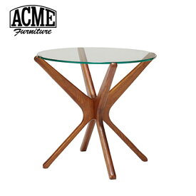 ACME FURNITURE アクメファニチャー TRESTLES SIDE TABLE トラッセルサイドテーブル ガラス ウッド 木製 円 丸 サイドテーブル ベッド ナイトテーブル