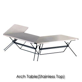 【3個セット】 Hang out Arch Table(Stainless Top) ステンレス テーブル コンパクト 折りたたみ アウトドア バーベキュー 家具 台形 連結 FRT-7030ST