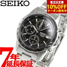 【10%OFFクーポン！＆店内ポイント最大40倍！6月1日！】セイコー逆輸入 SEIKO クロノグラフ ブラック 腕時計 メンズ 100m防水 SND367P1