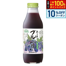 【本日限定！10％OFFクーポン＆抽選で100％ポイントバック】順造選 ブルーベリー 500ml ジュース ストレート 果汁50 無添加 瓶 日本製 粗搾り 果肉入り