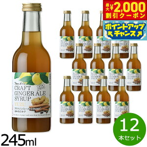 【2000円OFFクーポン!&店内ポイント最大51倍!本日限定!】Dean&Co. ジンジャーエールシロップ柚子 245ml×12本セット 希釈用ドリンク 生姜 はちみつ 無添加 国産 割り材 スパイス 【送料無料
