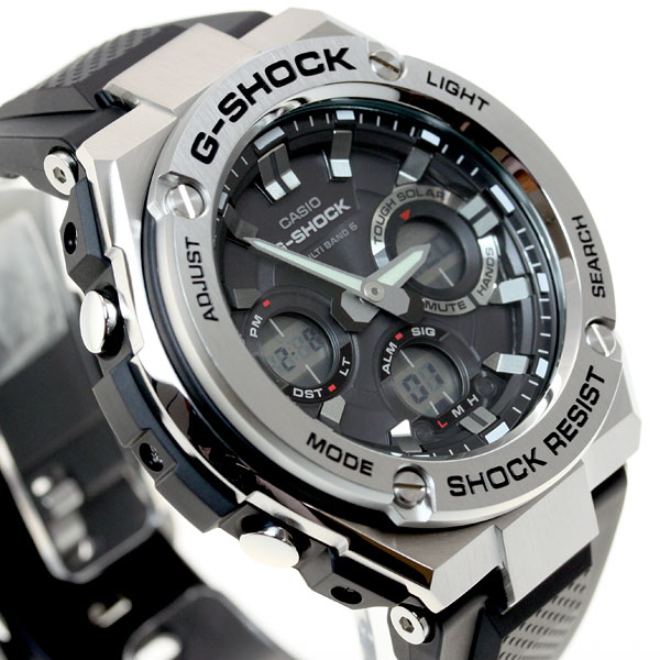 G-SHOCK ジーショック G-STEEL GST-W110-1AJF メンズ 腕時計 電波ソーラー アナデジ シルバー ブラック Gショック  Gスチール CASIO | neelセレクトショップ