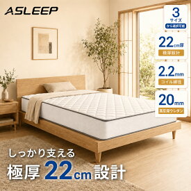 マットレス シングル セミダブル ダブル 厚さ22cm ポケットコイル 高反発 体圧分散 寝返り 3Dメッシュ 通気性 防ダニ 抗菌 防カビ 低臭 床置き可