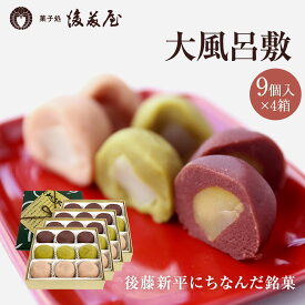 菓子処 後藤屋 大風呂敷 （ 9個 入 ）4箱 岩手 銘菓 ギフト プチギフト ご当地 贈り物 菓子 こしあん 抹茶あん 胡桃あん 餅 栗 伝統菓子 和菓子 スイーツ お菓子 帰省 お土産 手土産 お供え お供え物 お茶菓子 実家 挨拶 内祝い プレゼント ご贈答 送料無料