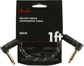 Fender シールドケーブル Deluxe Series Instrument Cable, Angle/Angle, 1', Black Tweed 08