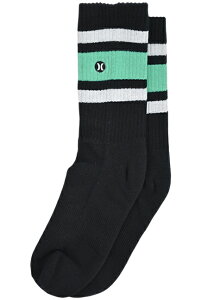 HURLEY �n�[���[ H2O-DRI STRIPE CREW 1PK SOCKS �\�b�N�X �C�� BLACK SKATEBORDING �X�P�[�g�{�[�h SURFING �T�[�t�B��
