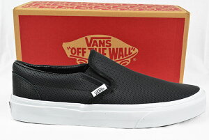 VANS WOMEN'S oY @Y CLASSIC SLIP ON US LIMITED EDITION US XbvI Xb| Xj[J[ fB[X (PERF LEATHER) BLACK XP[g{[h SKATEBOARDING T[tB SURFING