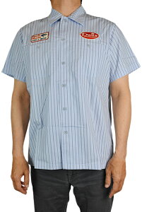 DEUS EX MACHINA fEXGNX}Li fEX FOREMAN STRIPE SHIRT Vc  WORK SHIRTS [NVc T[tB SURFING oCN BIKE MORTORCYCLE