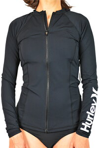 HURLEY WOMEN'S n[[ L/S bVK[h ONE & ONLY SOLID ZIP FRONT  bVK[h O΍ UPF50+ UVJbg fB[X T[tB SURFING