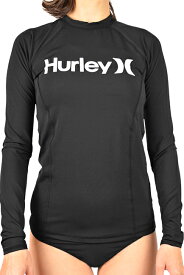 【2023春夏モデル】 HURLEY WOMEN'S ハーレー L/S ラッシュガード ONE & ONLY SOLID MOCK NECK 長袖 ラッシュガード 紫外線対策 UPF50+ UVカット レディース サーフィン SURFING