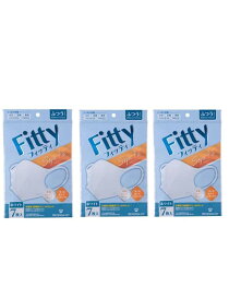 [タマガワエーザイ] （3個セット） フィッティ スタイルフィットプラス 立体 7枚入り ホワイト ふつうサイズ マスク