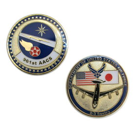 米軍グッズ メダル アメリカ空軍 U.S AIR FORCE E-3 セントリー 961st AACS チャレンジコイン 「燦吉 さんきち SANKICHI」