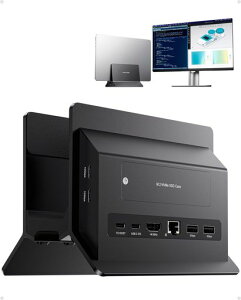 PULWTOP USB C �h�b�L���O�X�e�[�V���� Macbook Pro/Air�p �c�u�� Type-C �X�^���h�ƃh�b�N ��̌^ �g���h�b�L���O 1*HDMI 4K@60Hz +1*SSD�X���b�g�t (�܂܂�Ȃ�) + 2*USB-A 3.0+