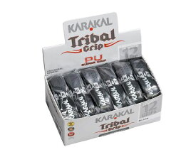 KARAKAL(カラカル) グリップ 全ラケットスポーツ対応 PU SUPER GRIP Tribal 12 黒色 12個1セット KJ 680K 黒