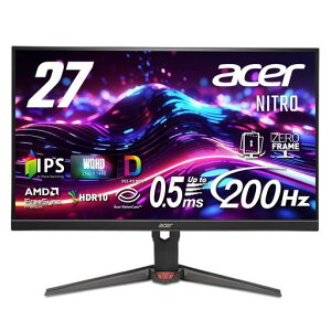 Acer 27�C���` WQHD IPS ����� �G���S�X�^���h 200Hz 0.5ms(GTG) AMD FreeSync Premium 10��7000���F DCI-P3 90% HDR10 �u���b�N�u�[�X�g �u���[���C�g�V�[���h HDMI 2.0
