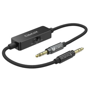 Cubilux 3.5mm TRS���C�� to �}�C�N�A�b�e�l�[�^�[�P�[�u���A3�i�K�ؑ֎�(-10dB/-20dB/-30dB)�X�e���I�����A�_�v�^�[�R�[�h DSLR�J�����E�r�f�I�J�����p�A30cm