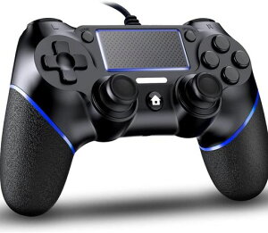 Elnicec PS4�p �R���g���[���[ �L�� [2026�N�A�b�v�O���[�h��] �Q�[���p�b�h USB�ڑ� �x���Ȃ� �V��d�U�� �l�ԍH�w ���ϋv�{�^�� �v���X�e4 Pro/Slim P3 Win7/8/10�Ή� ���{��������t��