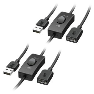 Cable Matters 2�{�Z�b�g USB �����P�[�u�� �X�C�b�`�t�� 0.9m�A �f�[�^�Ɠd�͂��T�|�[�g�AUSB2.0 �����P�[�u�� ON/OFF �X�C�b�`�AType A �I�X ���X �R�[�h�A�u���b�N