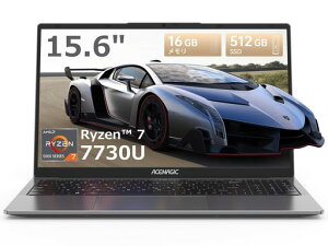 ACEMAGIC�m�[�g�p�\�R��Ryzen77730U�m�[�gPC�ő�4.5GHz8C/16T16GB+512GB�y�X���b�g*2�������ESSD�ǉ��E�����\�zPCIe3.0SSD1080P�t��HDAMDLaptopWin11