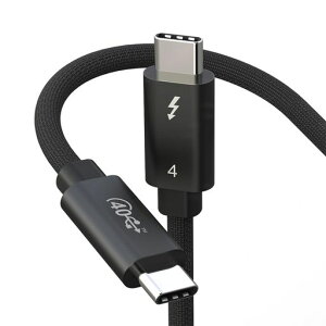 Thunderbolt4�P�[�u���u���b�N0.5m240W�}���[�d8K�Ή�40Gbps�f�[�^�]��Type-C&Type-C�P�[�u��USB-C&USB-CMacBook/iPad/Mac