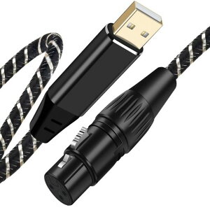 XLR USB�}�C�N�P�[�u�� XLR ���Xto USB-A HiFi�^���I�[�f�B�I�ϊ��P�[�u���AU SB to XL R�}�C�N�P�[�u�� �_�C�i�~�b�N�}�C�N/PC/���b�v�g�b�v/�J���I�P/�X�^�W�I�^�� ���ɓK�� 2���[�g��