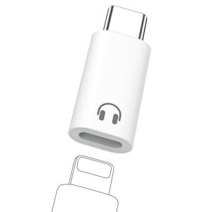 MoKo���C�g�j���O����Type-C�ϊ��p�C���z���A�_�v�^�[Earpods�p�ʘb/���y/�Đ��̃I�[�f�B�I�@�\�̂ݑΉ����C�g�j���OtoUSBTypeC�C���z���R�l�N�^�A���~�V�F���y�ʏ��^