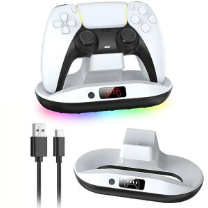 PS5�p �R���g���[���[ �[�d �X�^���h�y2026�V�o��-PS5�p-�f�W�^���d�ʕ\���z AriKroii �v���X�e5�p����ƃR���g���[ ���[�[�d�� �[�d���[�X�^���h �}���[ �d RGB���C�g���� USB-C�P�[�u���t�� �߁c