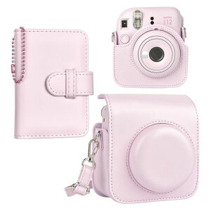 HIYQIN instax mini 12�P�[�X, �`�F�L 12�J�����o�b�O ��28���ʐ^����A���o���t��2�_�Z�b�g �`�F�L mini 12�J�����P�[�X �V�����_�[�X�g���b�v�t�� PU���U�[ - �s���N