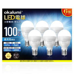 LED�d���~�j�N���v�g���`�d��E17����100W�`���������F1080lm�L�z�����^�d���^�C�v�f�M�ގ{�H���Ή����^���Ή������s��6�Z�b�g