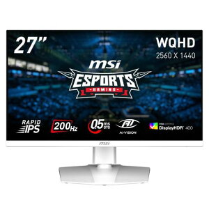 MSI �Q�[�~���O���j�^�[ MAG 274QRFW E20 27�C���`/WQHD/RAPID IPS�p�l��/200Hz/0.5ms(GTG�A�ŏ��l)/DisplayHDR 400/PIP/PBP/HDMI2.0b/DP