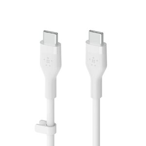Belkin USB-C to USB-C �V���R�� �P�[�u�� iPhone15 / MacBook�e��/iPadmini/iPadPro/iPadAir/Galaxy/Android�X�}�[�g�t�H���Ή� �}���[�d PD�Ή� ���ϋv 1���[�g�� �z���C�g