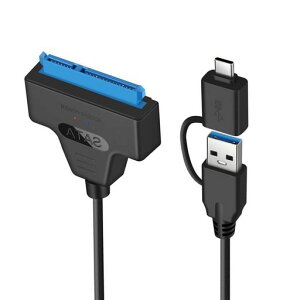 CY USB 3.0 USB-C Type-C & Type-A �f���A���R�l�N�^ - SATA 22�s�� 2.5�C���` �n�[�h�f�B�X�N�h���C�u SSD �A�_�v�^�P�[�u�� 5Gbps (�m�[�g�p�\�R���p)