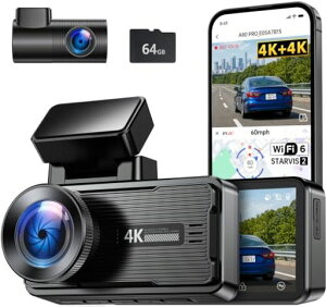 �y�O�㓯��4K�E�O��STARVIS 2�E�Ɨ��������A�J�����zJOMISE A80 Pro �h���C�u���R�[�_�[ �O��2�J���� ���^�h�����R WiFi 6�ő�20MB/s 360°�p�x���� �ԓ��E����B�e 3.12�C���`�^�b�`�p�l�� GPS HDR�Î�