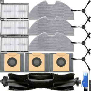 EATBALE 14 Pcs �X�y�A�p�[�c Eufy�p X8 Pro���{�b�g�|���@ 1 ���C�� ���[���[ �u���V 4 �T�C�h �u���V 3 �w�p �t�B���^�[ 3 �_�X�g �o�b�O 3 ���C�v ���b�v �p�b�h�̑|���@�o�b�O �A�N�Z�T���[