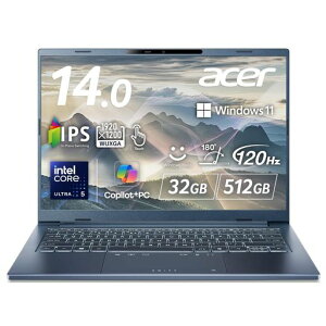 Acer Swift Go 14 AI �C���e�� Core Ultra 5 IPS ����� �^�b�`�f�B�X�v���C sRGB 100% WUXGA 16:10 32GB������ 512GB SSD 14�C���` 23.5���ԋ쓮 ���^�y�� 1.24kg