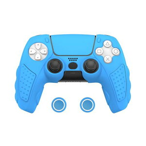 PMW PS5 �R���g���[���[�p�V���R���v���e�N�g | ����~�߃V���R���J�o�[ | PS5 DualSense �R���g���[���[�ɑΉ� | �A�i���O�X�e�B�b�N�p�V���R���J�o�[&�^�b�`�p�b�h�X�e�b�J�[�t�� (�u���[)