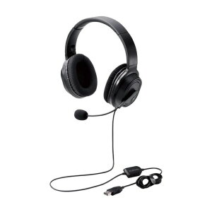 �G���R���w�b�h�Z�b�g�}�C�N�t��USB�I�[�o�[�w�b�h�L������40mm�h���C�o�u���b�NHS-HP30UBK