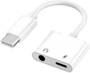 2in1�ϊ��C���z���W���b�NType-C����3.5mm�w�b�h�z���W���b�N30W�̋}���[�d�ɑΉ����y���Đ����Ȃ���ʘb����[�d�������y���X���X����24bit/96KHz�Ή����ϋv���P�[�u��iPhone17/16/15/iPad