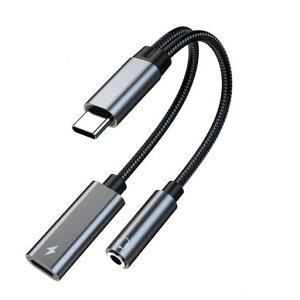Type-C�C���z���W���b�N�ϊ���2-in-1Type-C�C���z���W���b�N�}���[�dType-C�C���z��3.5mm�ϊ���USBDAC�`�b�v���ډ��y/�ʘb���ʒ��߉\MacBookAirProiPadProGooglePixel