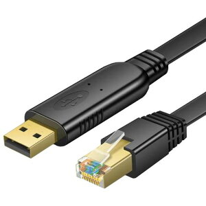 FineGoodUSB�R���\�[���P�[�u��1.8MUSB-RJ45�V���A���P�[�u���V�X�R���[�^/�X�C�b�`�ɓK�p�C�b�`�pMac�AWindows�y��Linux�ɑΉ��u���b�N