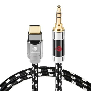 JIBUSBCto3.5mmAUX�P�[�u��1m�y�n�C���]DAC���ځz�i�C�����҂ݑϋv��Type-C�ϊ��P�[�u���w�b�h�z���J�[�X�e���IPC�X�}�z�Ή�
