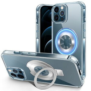 iPhone12�P�[�XiPhone12Pro�J�o�[MagSafe�X�^���h��̃����O�t���c�����Ή��X�^���h�������C�A���X�[�d�A�C�t�H��12/12Pro�X�}�z�P�[�X�N���A