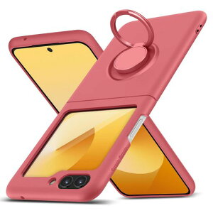 Duluqboba �Ή� Galaxy Z Flip5 �p�� �P�[�X �����O �V���R�� �����Y�ی� ���^ 360°��] �ԍڃz���_�[ TPU ��̌^