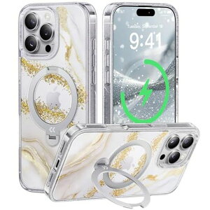 �y�����ʂ�㎿���E��_360°��]�zCASEKOOiPhone16ProMax�p�P�[�X�L���L���N���A�ČR�K�i�ی�t�B�b�g��MagSafe�Ή��ő�25W�}���[�d�Ή����c�����p�x���ݒ������͑ϏՌ����ϋv�����b�v�z�[���t��
