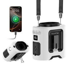Socool ���|����@ �x���g�t�@�� 14500mAh��e�� �\�����[�h�t��5�i�K�������� 1��4��(���|��/��|��/���/�莝��) �ő�40���ԘA������ 360°��]�N���b�v&�Ɨ��X�C�b�`&�����d��&LED�c�ʕ\�� �c