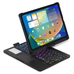 360�x��] 2022 iPad ��10���� 10.9�C���`/ 2025 iPad A16 (��11���� 11�C���`) �L�[�{�[�h�P�[�X �^�b�`�p�b�h �o�b�N���C�g�t�� �܂肽���� �A�C�p�b�h10 �L�[�{�[�h �J�o�[ ��̌^ �g���b�N�p�b�h�c