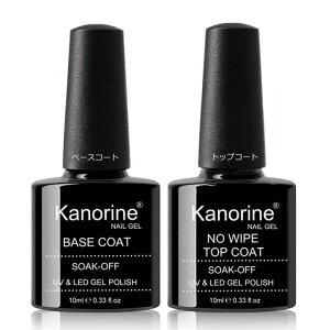Kanorine �W�F���l�C�� �g�b�v�R�[�g �x�[�X�R�[�g 10mlx2 �{�Z�b�g �m�����C�v �@�����s�v ������ ��e�� UV/LED�Ή� �x�[�X�W�F�� Base and Top Coat Gel