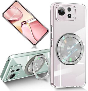 ASUS Zenfone 12 Ultra �p �P�[�X �N���A ���� MagSafe�Ή� ���C�����X�[�d �}�O�Z�[�t �����O�t�� �X�^���h�@�\ 360°��]�X�^���h �c�����Ή� �}�O�l�b�g���� �ԍڃz���_�[ ���^ TPU �V���R�� �y�� �c