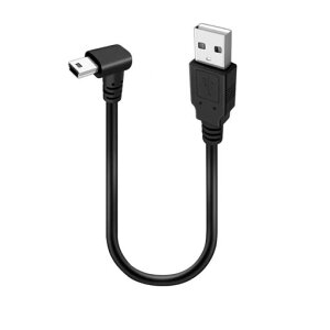 USB2.0 �~�j �P�[�u��USB(A)�I�X-USB(miniB)�I�XL�^�㉺���E90�x�����P�[�u������480Mbps�f�[�^�]�������ǎ�� (0.25m��L)