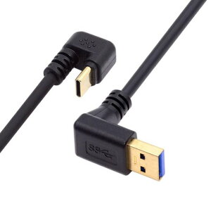 Chenyang Type-C USB 3.0 - USB C U���^ �d���f�[�^�����P�[�u�� 5Gbps 90�x ������0.3M
